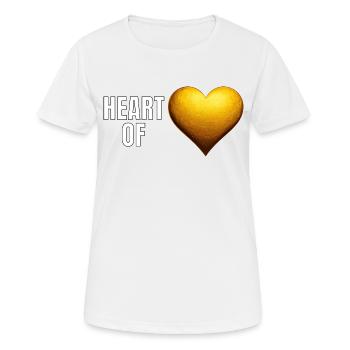 Goldener Schriftzug Herz aus Gold - Frauen T-Shirt atmungsaktiv - Weiß - Vorne - AI Model Female 172 dark (172cm)