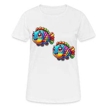 Fish Comic - Women's Breathable T-Shirt - white - Front - AI Model Female 172 dark (172cm)