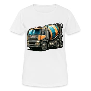 Cement mixer large - Women's Breathable T-Shirt - white - Front - AI Model Female 172 dark (172cm)