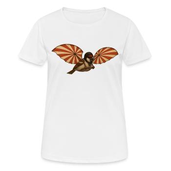 Ulmer Spatz als Schneider von Ulm - Frauen T-Shirt atmungsaktiv - Weiß - Vorne - AI Model Female 172 dark (172cm)