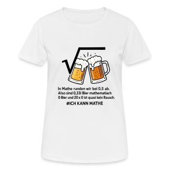 Bier Mathe Humor - Kein Rausch Mathematisch - Frauen T-Shirt atmungsaktiv - Weiß - Vorne - AI Model Female 172 dark (172cm)