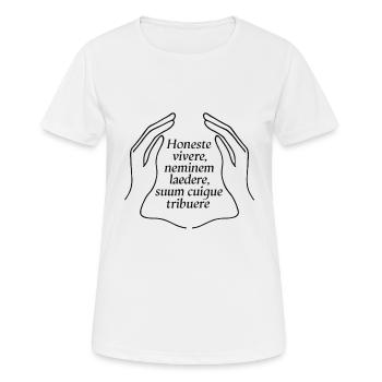 Honeste Vivere Latin Citation Sagesse - T-shirt respirant Femme - blanc - Devant - AI Model Female 172 dark (172cm)