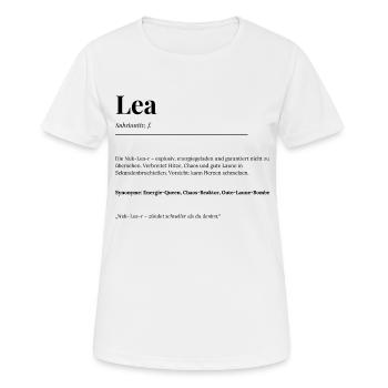 Lea - Frauen T-Shirt atmungsaktiv - Weiß - Vorne - AI Model Female 172 dark (172cm)