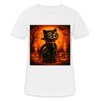 Grusel Katze Halloween Geschenk - Frauen T-Shirt atmungsaktiv - Weiß - Vorne - AI Model Female 172 dark (172cm)