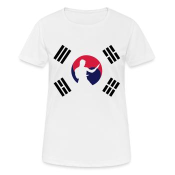 Taekwondo - Frauen T-Shirt atmungsaktiv - Weiß - Vorne - AI Model Female 172 dark (172cm)
