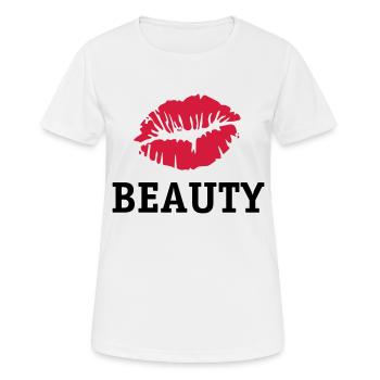Beauty Kiss - Frauen T-Shirt atmungsaktiv - Weiß - Vorne - AI Model Female 172 dark (172cm)