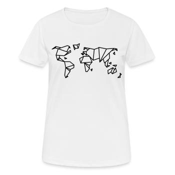 Weltkarte - Frauen T-Shirt atmungsaktiv - Weiß - Vorne - AI Model Female 172 dark (172cm)