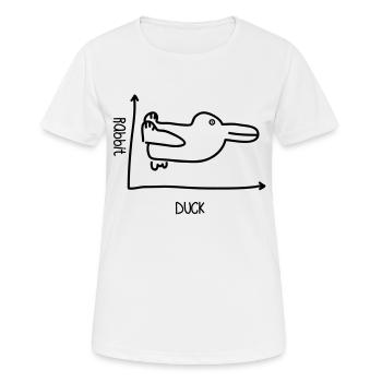Canard Lapin - T-shirt respirant Femme - blanc - Devant - AI Model Female 172 dark (172cm)