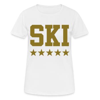 ski - Frauen T-Shirt atmungsaktiv - Weiß - Vorne - AI Model Female 172 dark (172cm)
