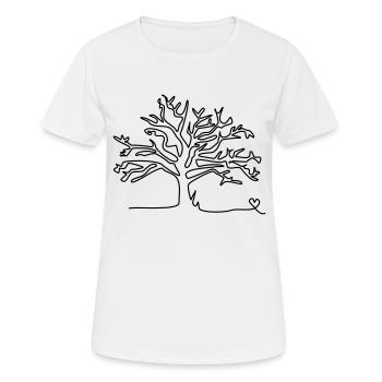 one line tree - Frauen T-Shirt atmungsaktiv - Weiß - Vorne - AI Model Female 172 dark (172cm)