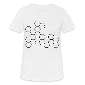 Waben - Frauen T-Shirt atmungsaktiv - Weiß - Vorne - AI Model Female 172 dark (172cm)
