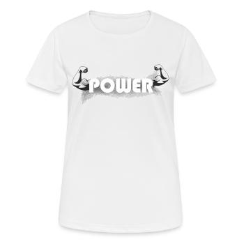 Muskel Power Fitness - Frauen T-Shirt atmungsaktiv - Weiß - Vorne - AI Model Female 172 dark (172cm)