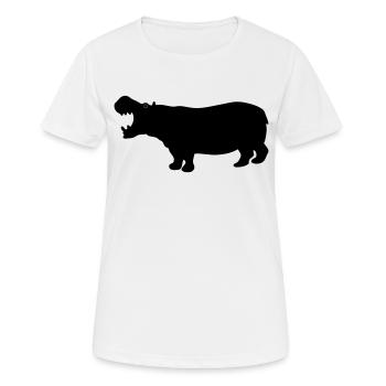 Nilpferd - Frauen T-Shirt atmungsaktiv - Weiß - Vorne - AI Model Female 172 dark (172cm)