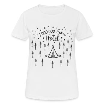Camping 1.000.000 Millionen Sterne Hotel Camper - Frauen T-Shirt atmungsaktiv - Weiß - Vorne - AI Model Female 172 dark (172cm)