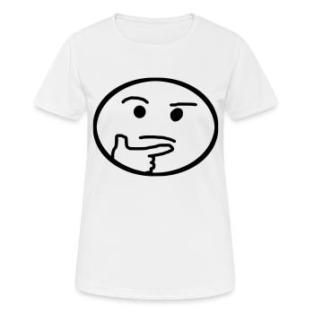 , emoji, réfléchi - T-shirt respirant Femme - blanc - Devant - AI Model Female 172 dark (172cm)
