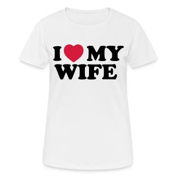 I love my wife - Frauen T-Shirt atmungsaktiv - Weiß - Vorne - AI Model Female 172 dark (172cm)