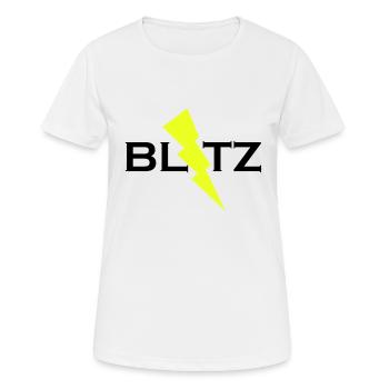 BLITZ - Frauen T-Shirt atmungsaktiv - Weiß - Vorne - AI Model Female 172 dark (172cm)