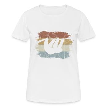 Retro vintage Style Faultier Chillen Geschenk - Frauen T-Shirt atmungsaktiv - Weiß - Vorne - AI Model Female 172 dark (172cm)