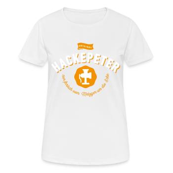 HACKEPETER - Un coeur pour pirater :-) - T-shirt respirant Femme - blanc - Devant - AI Model Female 172 dark (172cm)