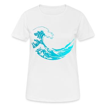 GRANDE VAGUE DE KANAGAWA - T-shirt respirant Femme - blanc - Devant - AI Model Female 172 dark (172cm)
