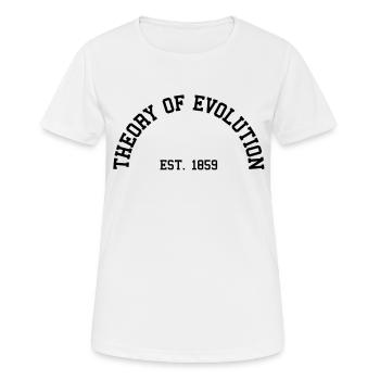 Théorie de l'Evolution - Est. 1859 (demi-cercle) - T-shirt respirant Femme - blanc - Devant - AI Model Female 172 dark (172cm)