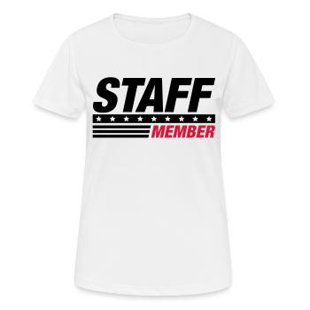 staff - Frauen T-Shirt atmungsaktiv - Weiß - Vorne - AI Model Female 172 dark (172cm)