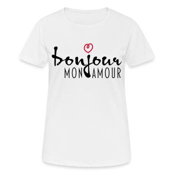 BONJOUR MON AMOUR - Frauen T-Shirt atmungsaktiv - Weiß - Vorne - AI Model Female 172 dark (172cm)
