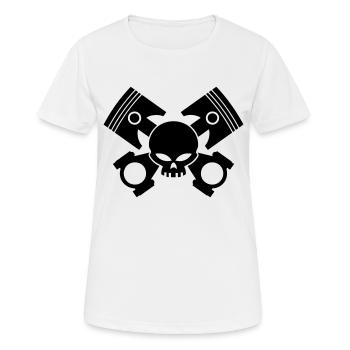 pistons - rods and skull - Women's Breathable T-Shirt - white - Front - AI Model Female 172 dark (172cm)