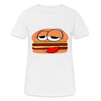 Burger fatigué - T-shirt respirant Femme - blanc - Devant - AI Model Female 172 dark (172cm)