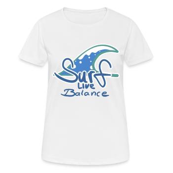 Surf Logo - Frauen T-Shirt atmungsaktiv - Weiß - Vorne - AI Model Female 172 dark (172cm)