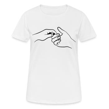 Hände vereinen liebe - Frauen T-Shirt atmungsaktiv - Weiß - Vorne - AI Model Female 172 dark (172cm)