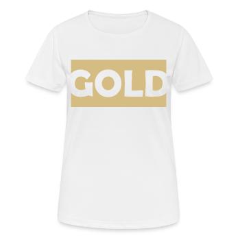 Gold - Frauen T-Shirt atmungsaktiv - Weiß - Vorne - AI Model Female 172 dark (172cm)
