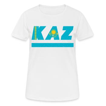 Drapeau du Kazakhstan KAZ - T-shirt respirant Femme - blanc - Devant - AI Model Female 172 dark (172cm)