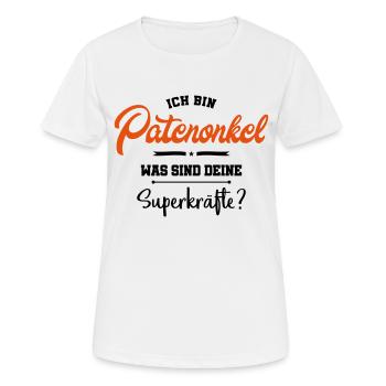 patenonkel superkraefte lustig - Frauen T-Shirt atmungsaktiv - Weiß - Vorne - AI Model Female 172 dark (172cm)