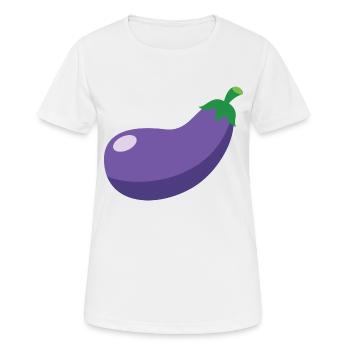 Aubergine - T-shirt respirant Femme - blanc - Devant - AI Model Female 172 dark (172cm)