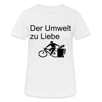 Der Umwelt zu Liebe-fahrrad-bike-umwelt-geschenk - Frauen T-Shirt atmungsaktiv - Weiß - Vorne - AI Model Female 172 dark (172cm)
