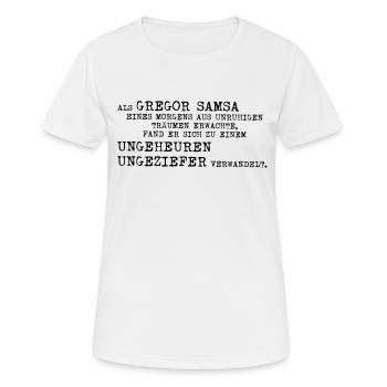 Franz Kafka Gregor Samsa Verwandlung Ungeziefer - Frauen T-Shirt atmungsaktiv - Weiß - Vorne - AI Model Female 172 dark (172cm)