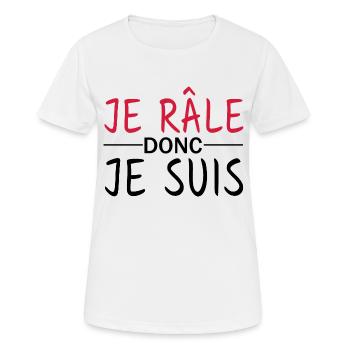 je râle donc je suis - T-shirt respirant Femme - blanc - Devant - AI Model Female 172 dark (172cm)