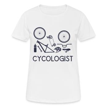 Cycologist Bicycle bike Fahrrad Rad Rennrad racing - Frauen T-Shirt atmungsaktiv - Weiß - Vorne - AI Model Female 172 dark (172cm)