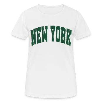 New York Schriftzug grün - Frauen T-Shirt atmungsaktiv - Weiß - Vorne - AI Model Female 172 dark (172cm)