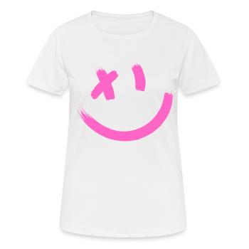 SOURIRE SMILE ET CLIN D'OEIL idée cadeau humour - T-shirt respirant Femme - blanc - Devant - AI Model Female 172 dark (172cm)