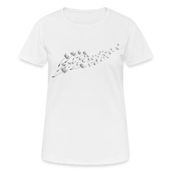 Pusteblume Löwenzahn Fliegende Samen - Frauen T-Shirt atmungsaktiv - Weiß - Vorne - AI Model Female 172 dark (172cm)