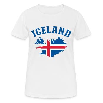 Island Flagge Landkarte - Frauen T-Shirt atmungsaktiv - Weiß - Vorne - AI Model Female 172 dark (172cm)
