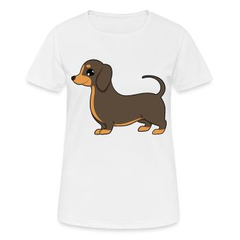 Dackel - Frauen T-Shirt atmungsaktiv - Weiß - Vorne - AI Model Female 172 dark (172cm)