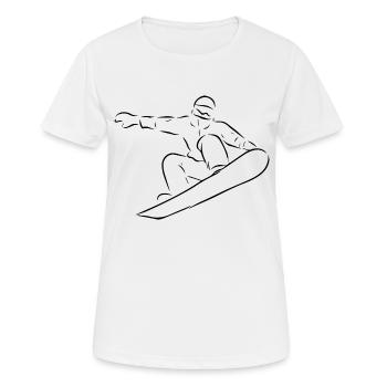 Snowboard Snowboarder - Frauen T-Shirt atmungsaktiv - Weiß - Vorne - AI Model Female 172 dark (172cm)