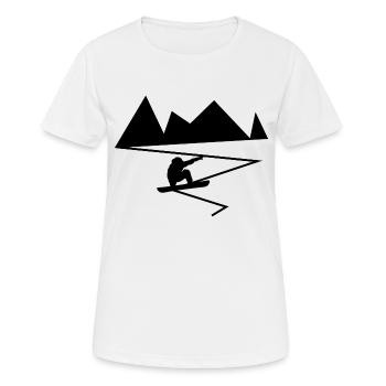 Snowboard Snowboarder - T-shirt respirant Femme - blanc - Devant - AI Model Female 172 dark (172cm)