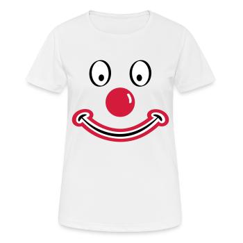 Clownsgesicht mit roter Nase. Clownsgesicht - Frauen T-Shirt atmungsaktiv - Weiß - Vorne - AI Model Female 172 dark (172cm)