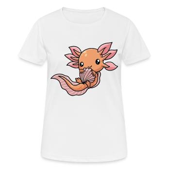 Axolotl Salamander - Frauen T-Shirt atmungsaktiv - Weiß - Vorne - AI Model Female 172 dark (172cm)