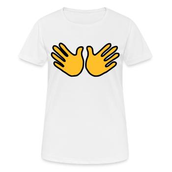 Emoji Hand Open Sketch Color - T-shirt respirant Femme - blanc - Devant - AI Model Female 172 dark (172cm)