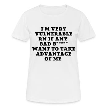 Vulnerable - Frauen T-Shirt atmungsaktiv - Weiß - Vorne - AI Model Female 172 dark (172cm)